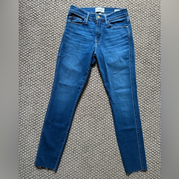 A17- Frame Skinny de Jeanne Crop Jeans sz 27 - Picture 2 of 7